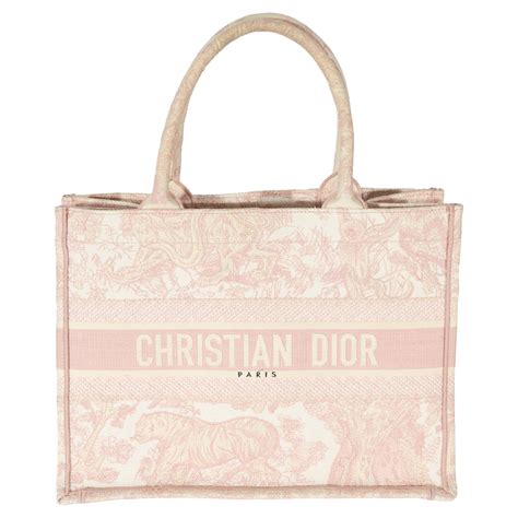 pink christian dior cotton tote